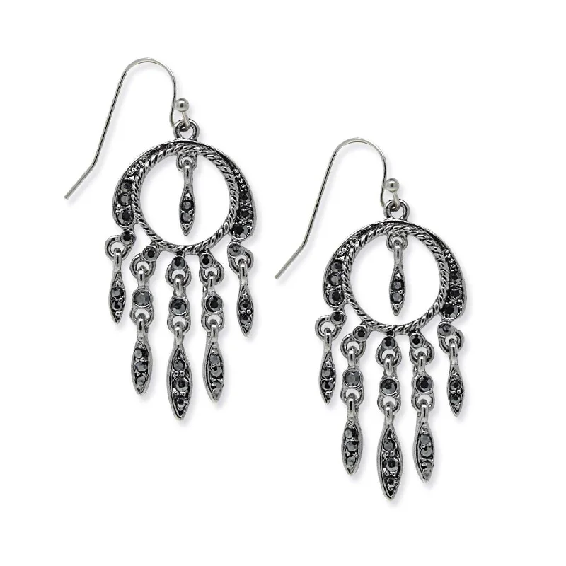 Sparkling Drop Earrings for Shiny-1928 Jewelry Hematite Drop Earrings