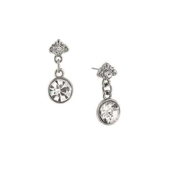 Structured Drop Earrings for Orderly-1928 Jewelry Petite Crystal Post Drop Earrings