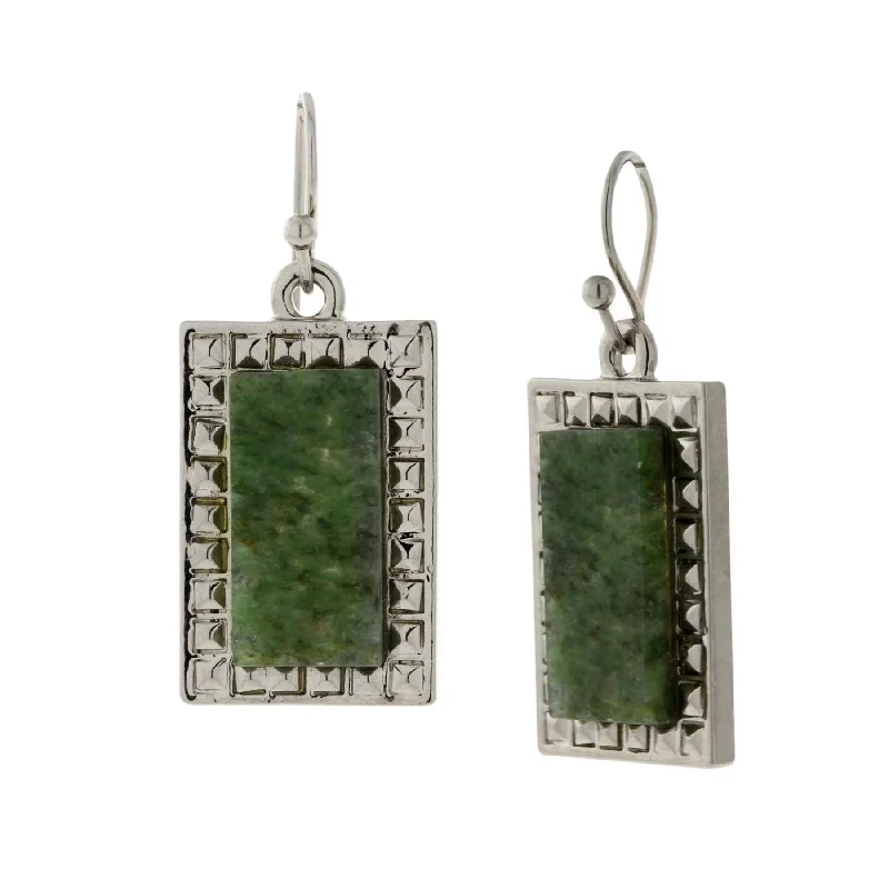 Beach Drop Earrings for Relaxed-1928 Jewelry Classic Rectangle Gemstone Drop Earrings