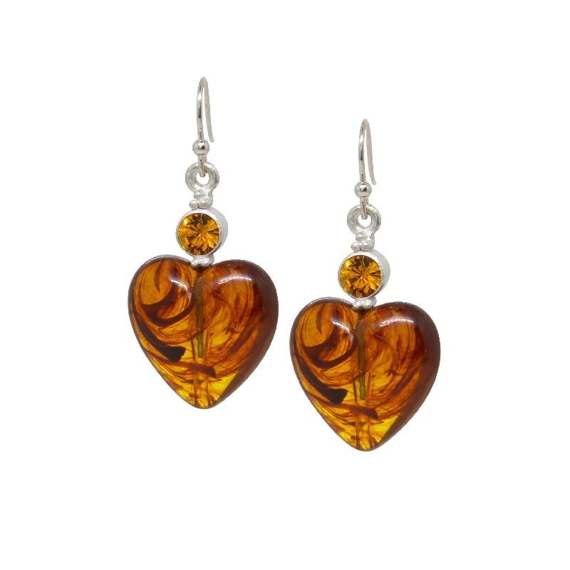 Coral Drop Earrings for Tropical-1928 Jewelry Tortoise Heart Baubles & Crystals Drop Earrings