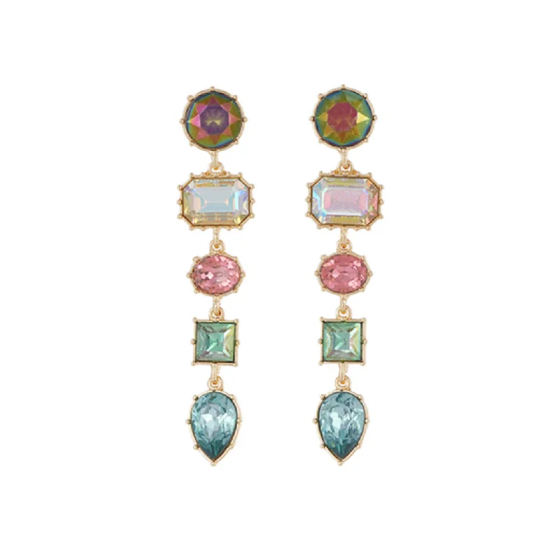 Adjustable Drop Earrings for Custom-5 Tier Jeweled Drop Earrings