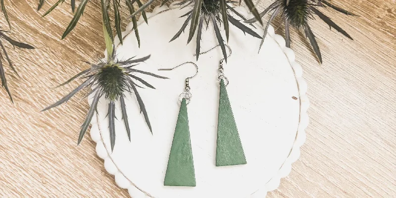 Vintage Drop Earrings for Nostalgic-Beautiful Boho Triangle Wooden Drop Earrings