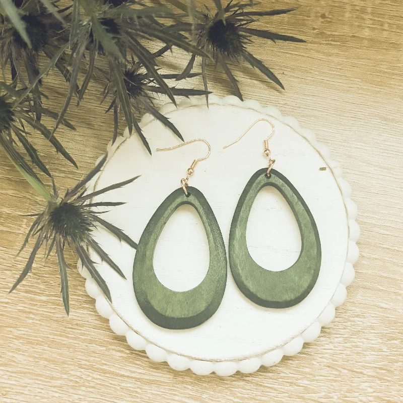 Infinity Drop Earrings for Eternal-Beautiful Green Boho Triangle Wooden Drop Earrings