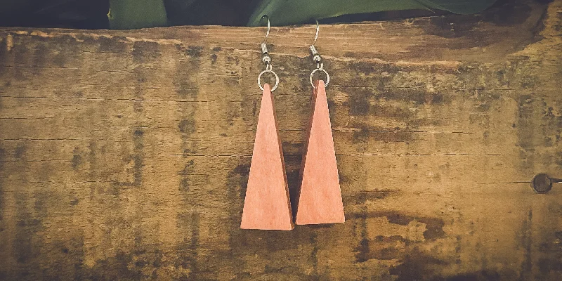 Formal Drop Earrings for Special-Beautiful Boho Triangle Wooden Drop Earrings