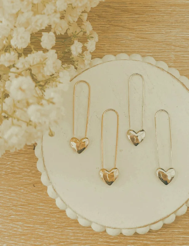 Casual Drop Earrings for Everyday-Beautiful Gold or Silver Heart Drop Earrings