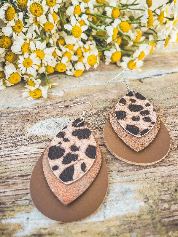 Lightweight Drop Earrings for Comfort-Beautiful Leopard Drop Earrings