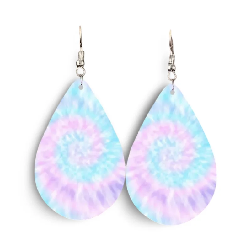 Silver Drop Earrings for Classic-Beautiful Tie Dye Drop Earrings