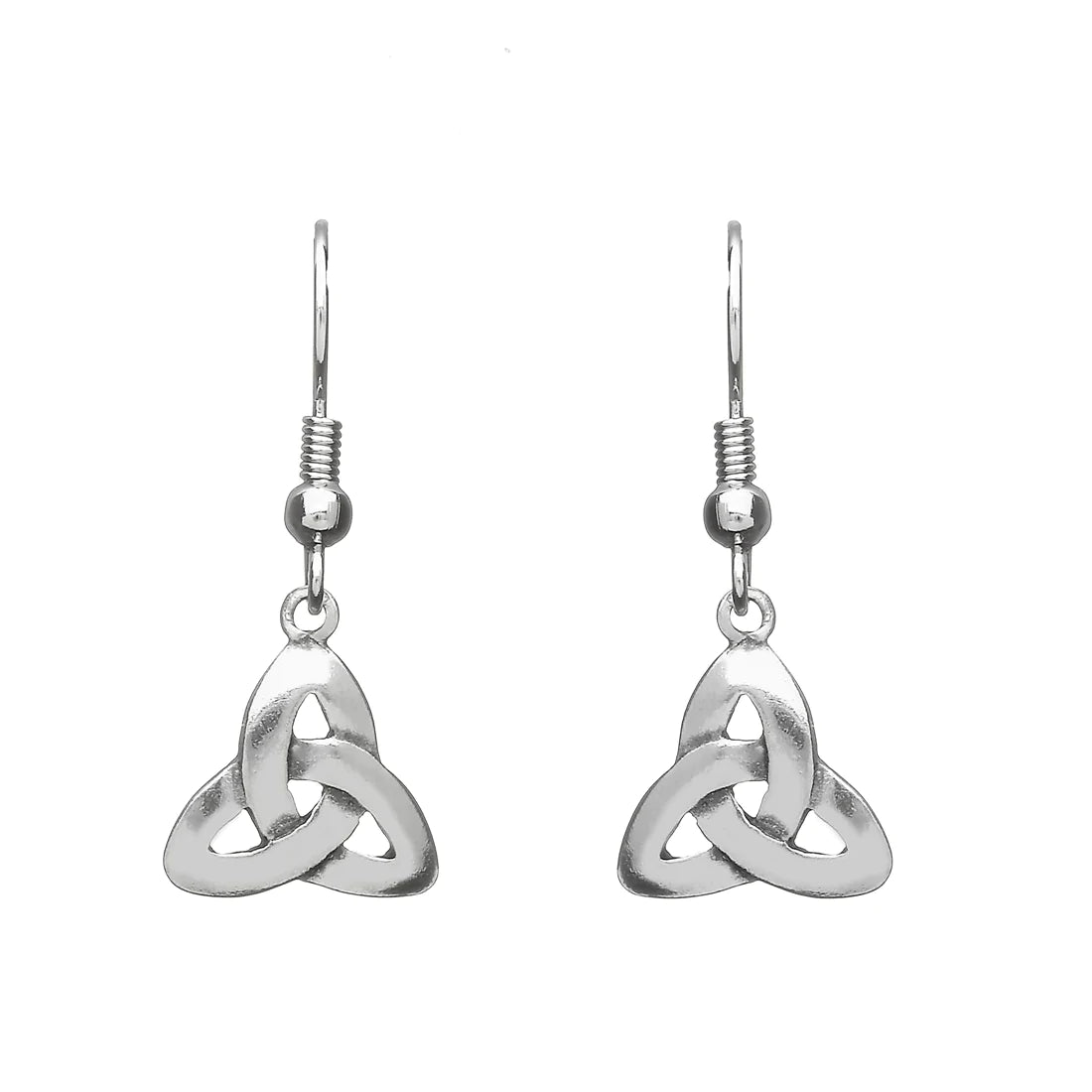 Heavy-Duty Drop Earrings for Durable-Celtic Trinity Knot Pewter Drop Earrings by Celtic Legends / Amethyst Irish Jewellery