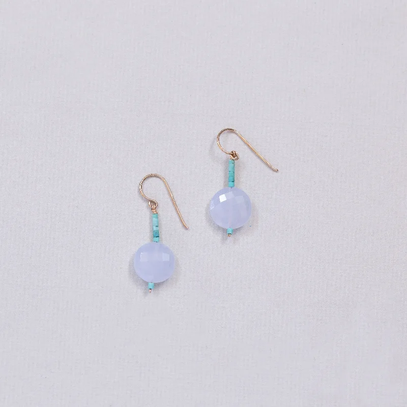 Topaz Drop Earrings for Radiant-Chalcedony and Turquoise Drop Earrings