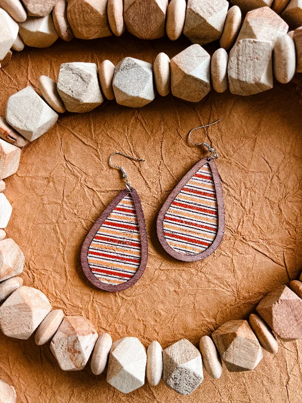 Beaded Drop Earrings for Decorative-Beautiful Colorful Retro Wood Drop Earrings