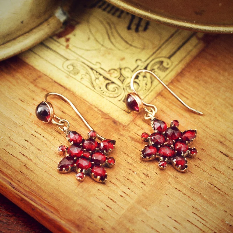 Maximalist Drop Earrings for Bold-Darling Vintage Bohemian Garnet Drop Earrings