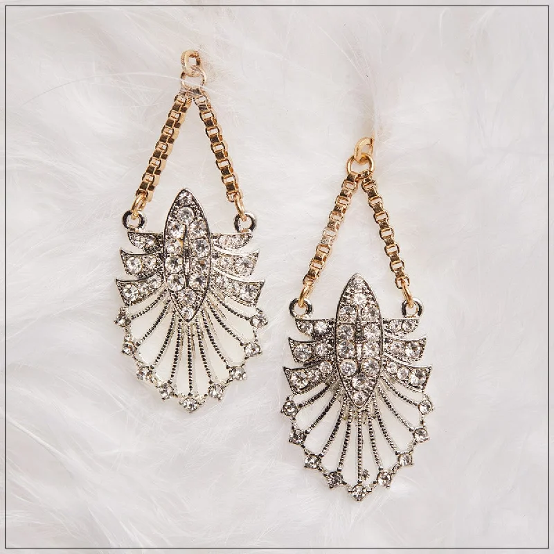 Vintage-Inspired Drop Earrings for Retro-1920 Earrings: Vintage Style 1920s Crystal Drop Earrings