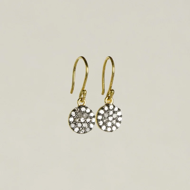 Layered Drop Earrings for Dramatic-Diamond Disc Drop Earrings