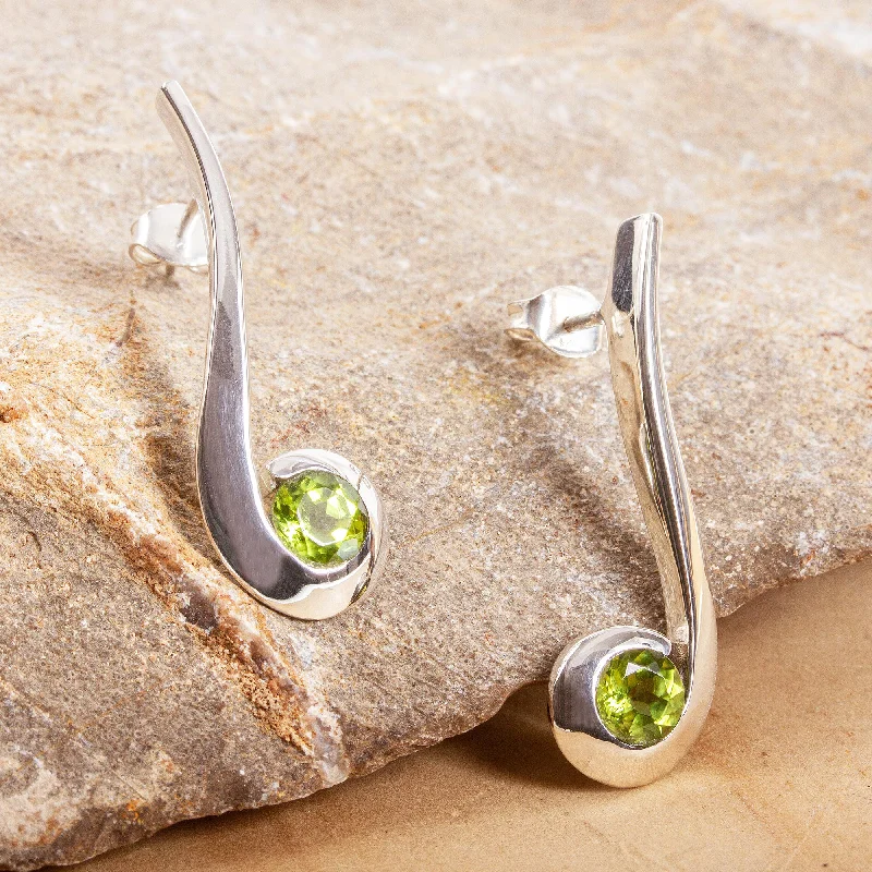 Floral Drop Earrings for Feminine-Embrace Contemporary Peridot Drop Earrings