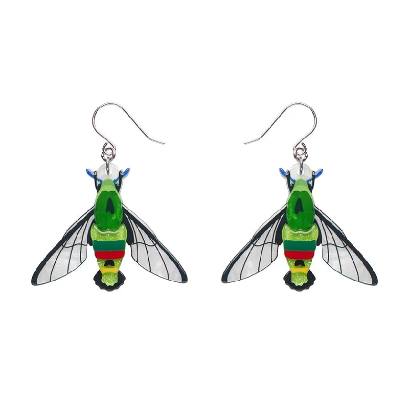 Heavy-Duty Drop Earrings for Durable-Erstwilder Australiana - Glimmer the Hawk Moth Drop Earrings