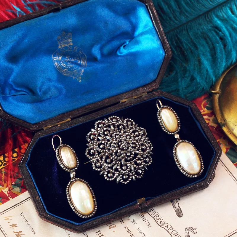 Formal Drop Earrings for Special-Georgian Coque de Perle Drop Earrings