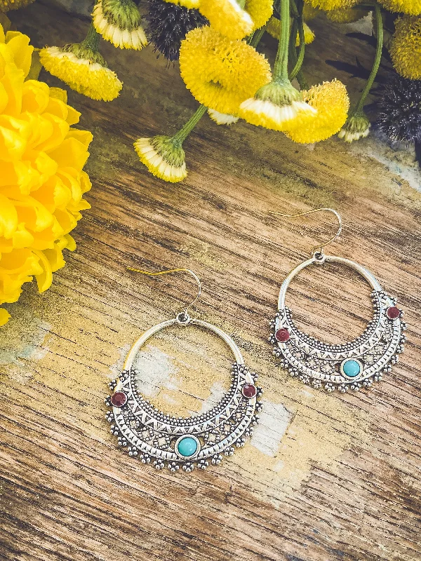 Large Drop Earrings for Statement-Beautiful Silver Boho Drop Earrings