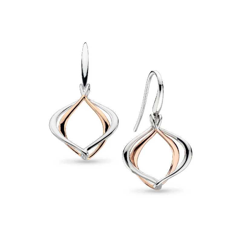 Gym Drop Earrings for Active-Silver & Rose Gold Plated Alicia Grande Drop Earrings