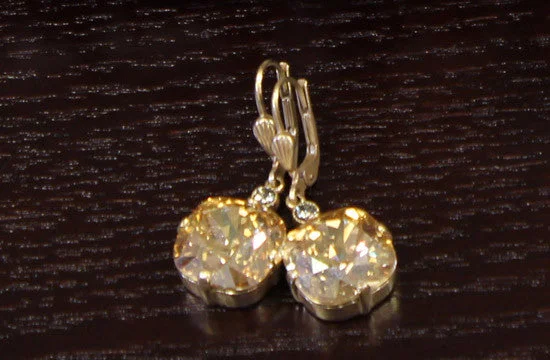 Designer Drop Earrings for High-End-French Gold/Silver Plated Swarovski Drop Earrings