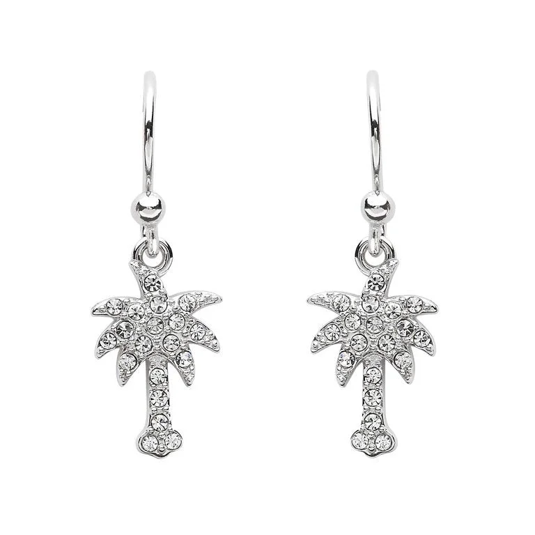 Quartz Drop Earrings for Simple-Palm Tree Drop Earrings With Swarovski® Crystals