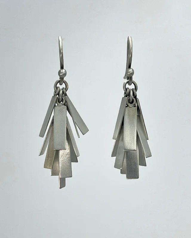 Small Drop Earrings for Delicate-Jane Diaz Short Rectangle Cluster Drop Earrings