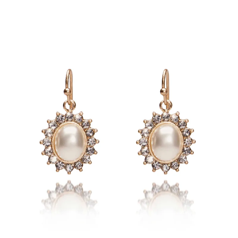 School Drop Earrings for Students-Regency Pearl Drop Earrings: Pearl Bridal Earrings