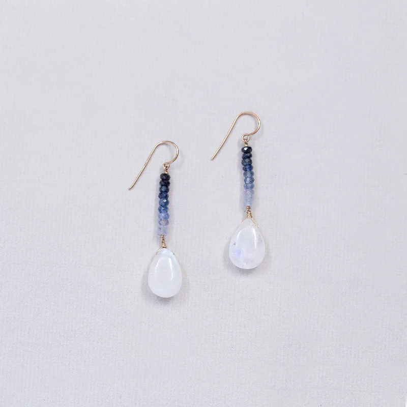 Citrine Drop Earrings for Cheerful-Sapphire and Moonstone Drop Earrings