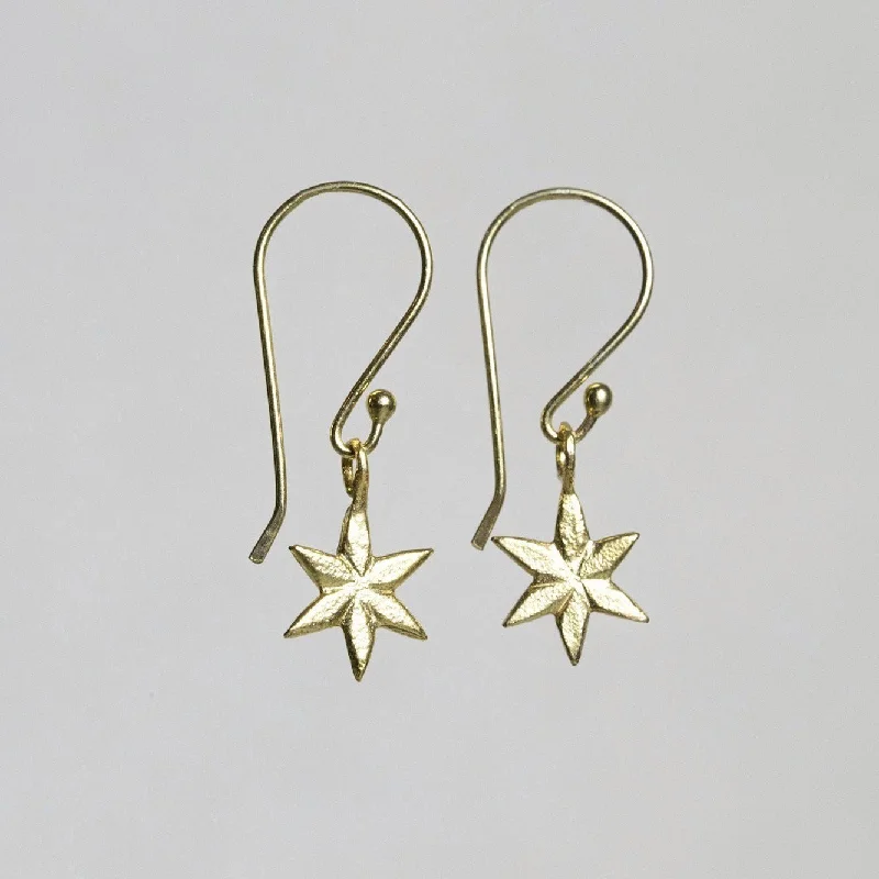 Steampunk Drop Earrings for Industrial-Sideway Star Drop Earrings