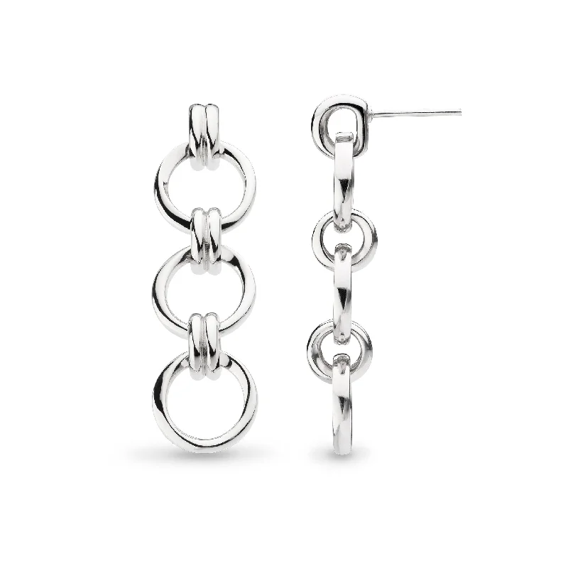 Star-Shaped Drop Earrings for Whimsical-Silver Bevel Unity Trio Drop Earrings