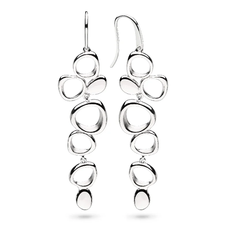 Beaded Drop Earrings for Decorative-Silver Coast Shore Cascade Hook Drop Earrings