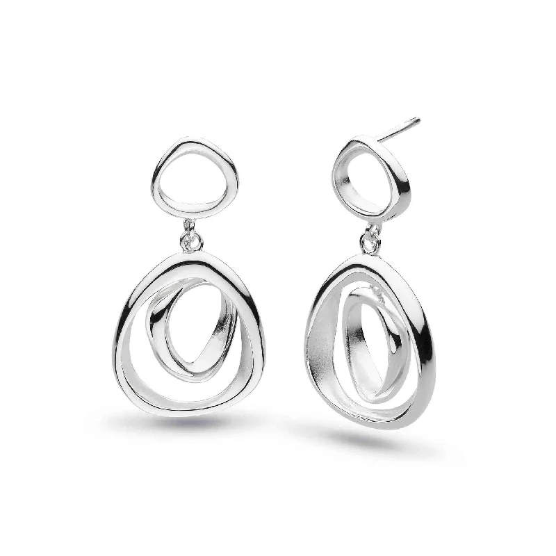 Fashion Drop Earrings for Trendy-Silver Coast Shore Double Link Drop Earrings