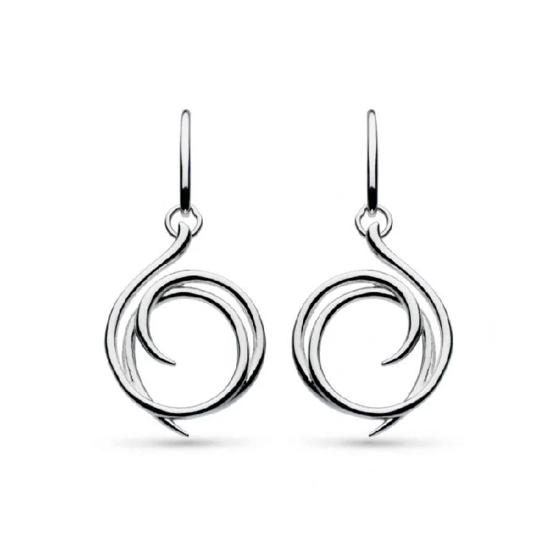 Bohemian Drop Earrings for Free-Spirited-Silver Entwine Helix Wrap Drop Earrings