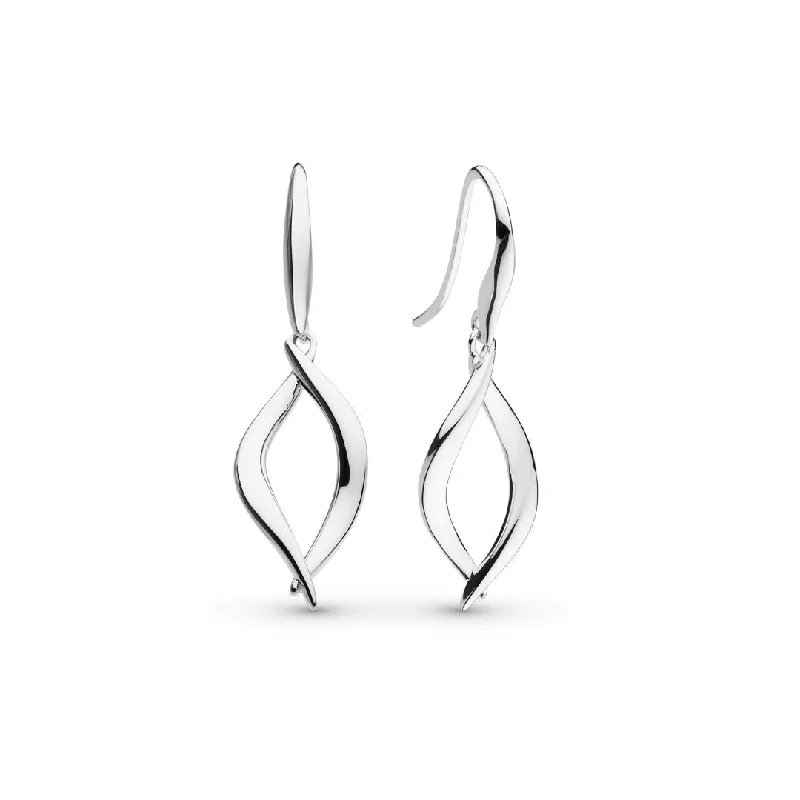 Knotted Drop Earrings for Intricate-Silver Entwine Twine Twist Link Drop Earrings