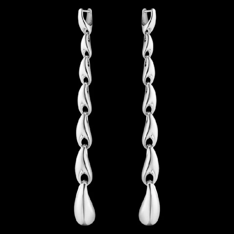 Minimalist Drop Earrings for Simple-Silver Reflect Long Drop Earrings