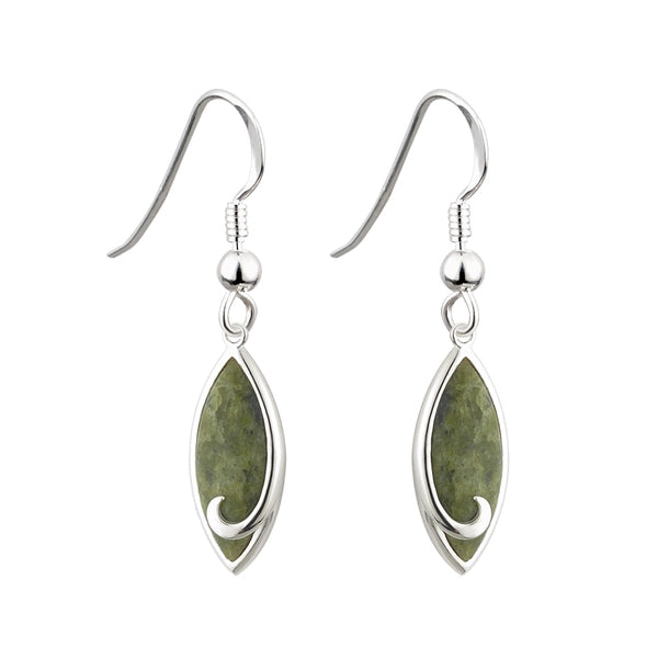 Bohemian Drop Earrings for Free-Spirited-Connemara Marble Drop Earrings