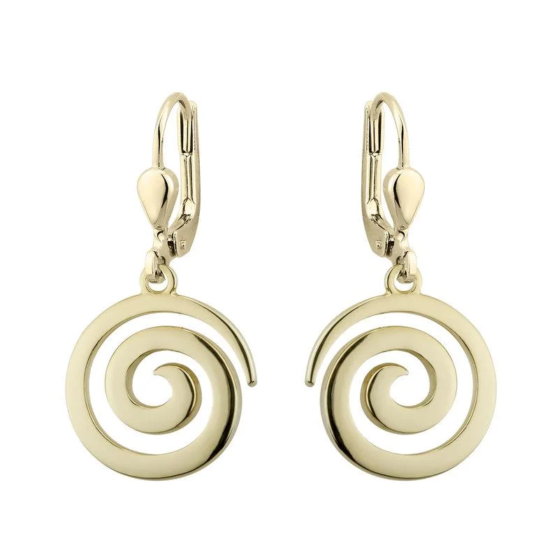 Gold Drop Earrings for Luxurious-Gold Plated Swirl Drop Earrings