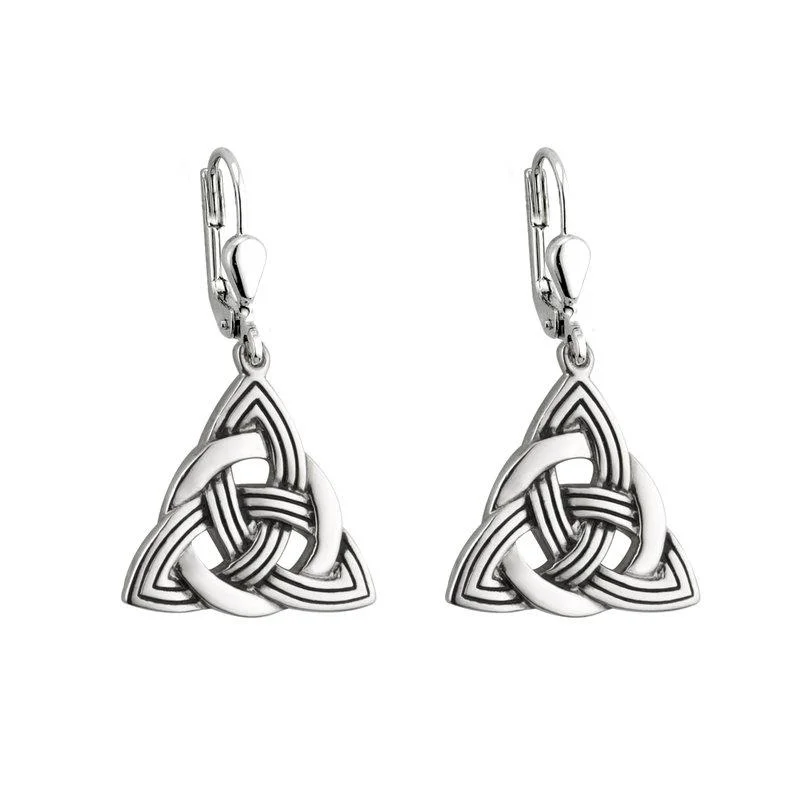 Classic Drop Earrings for Timeless-Antigued Trinity Knot Drop Earrings