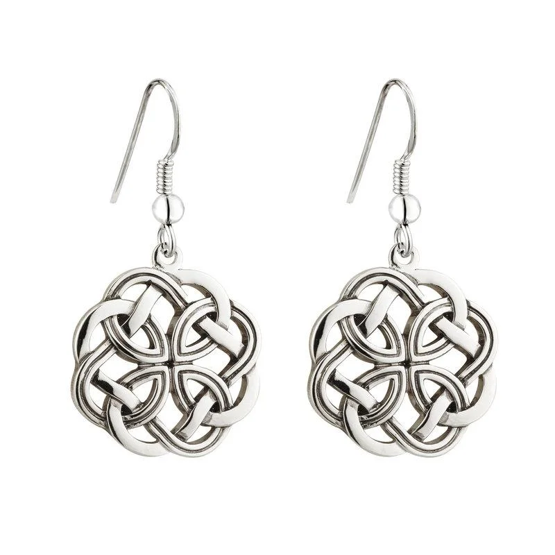 Silver Drop Earrings for Classic-Celtic Knot Drop Earrings