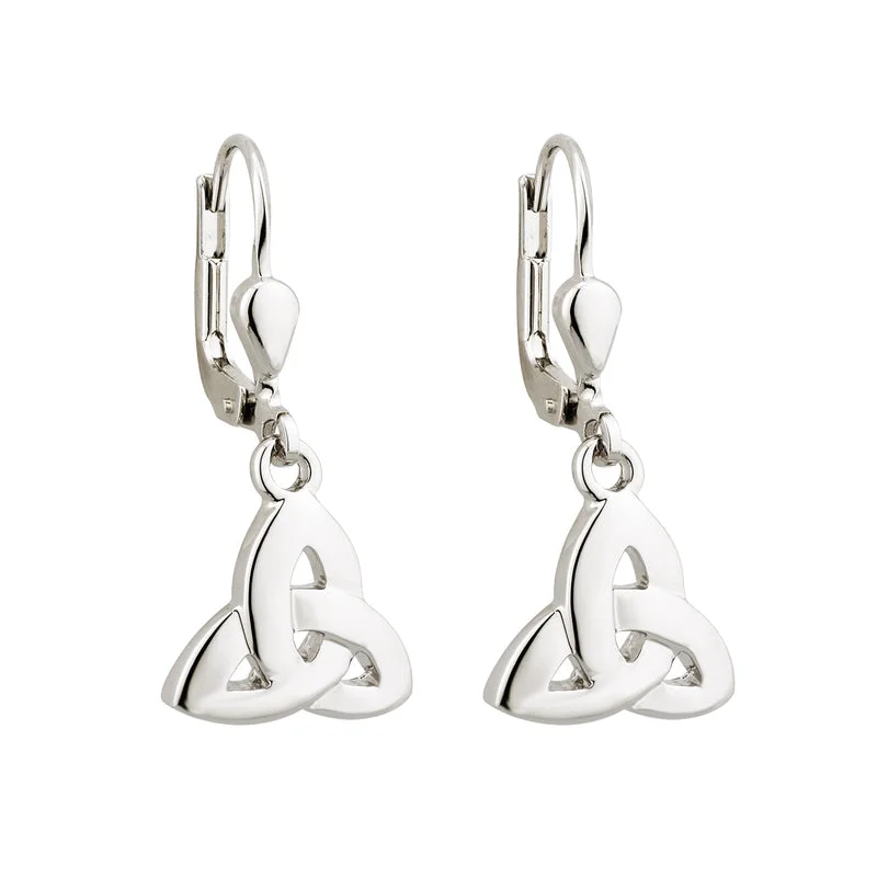 Vintage-Inspired Drop Earrings for Retro-Rhodium Trinity Drop Earrings