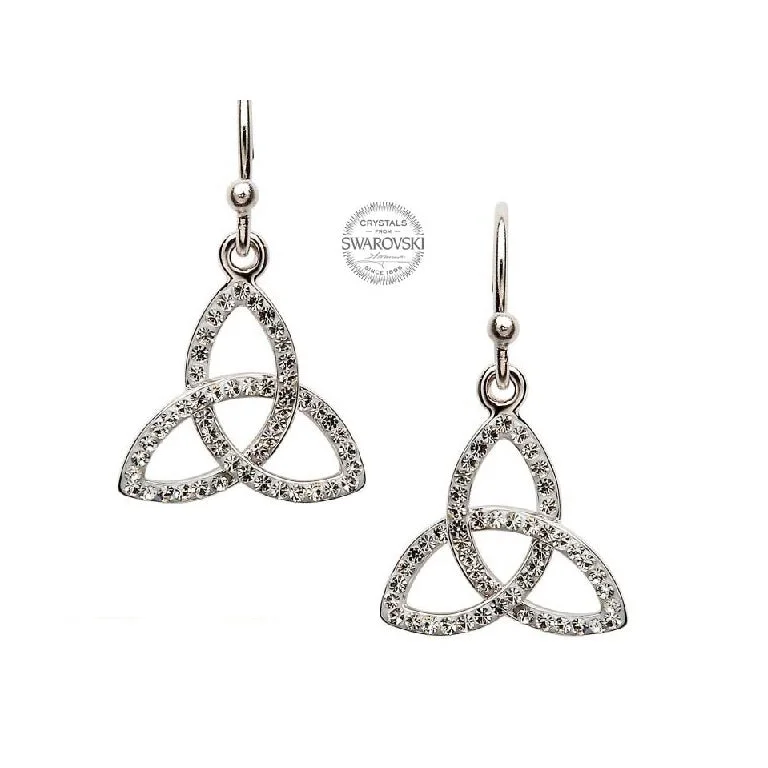 Large Drop Earrings for Statement-Swarovski Crystals Trinity Knot Drop Earrings