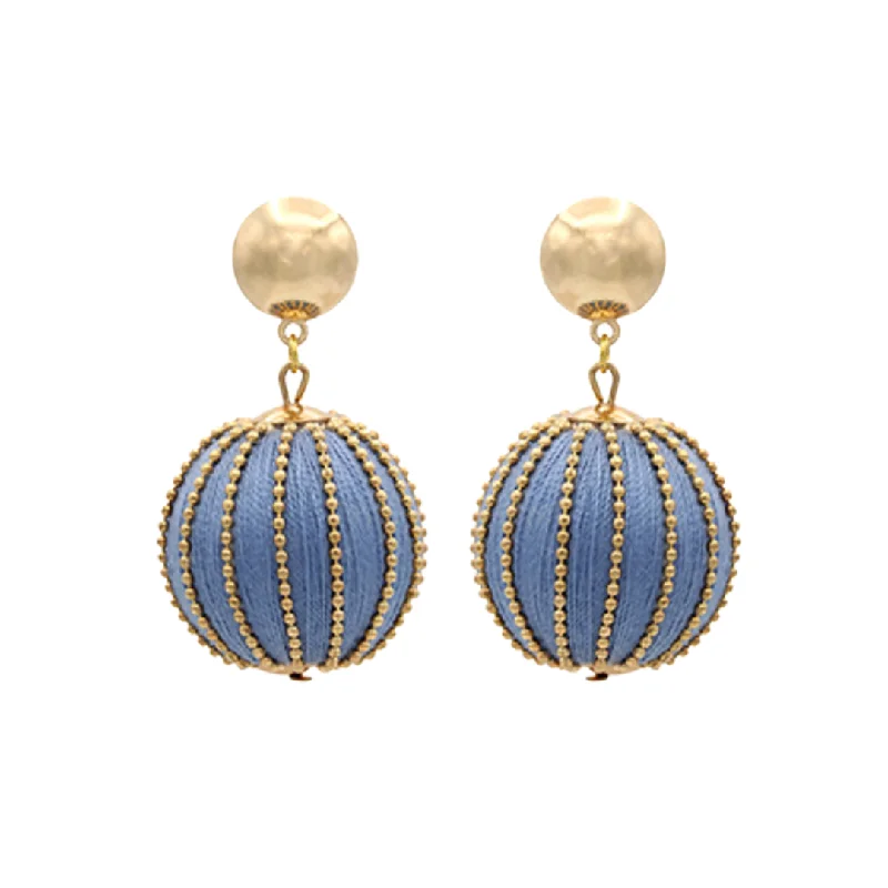 Lightweight Drop Earrings for Comfort-Thread & Ball Drop Earrings