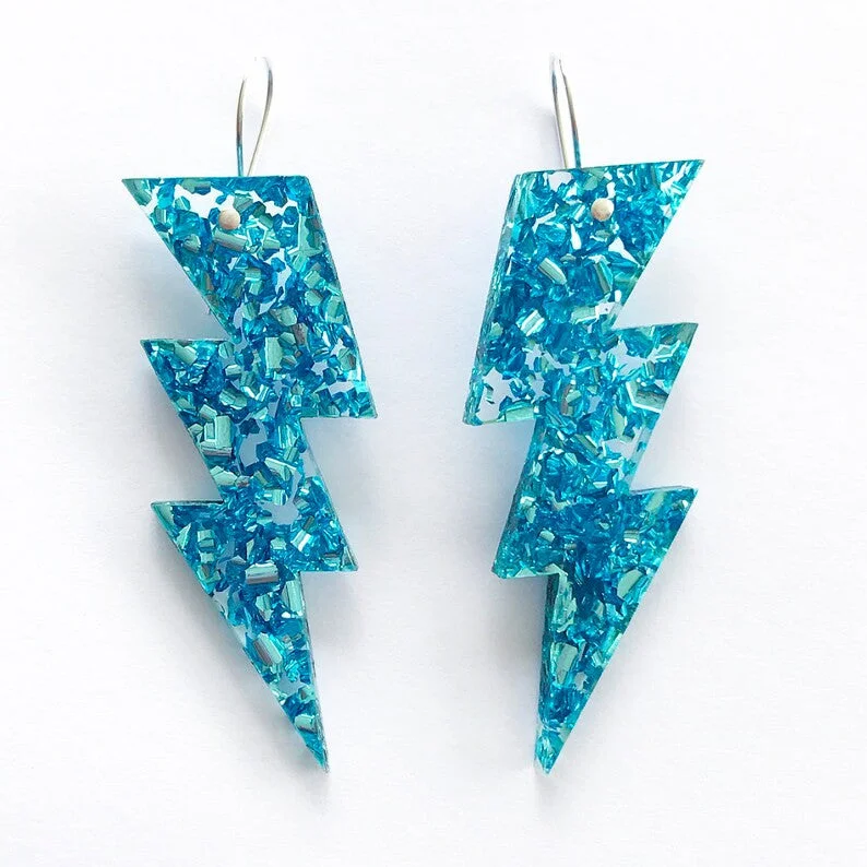 Knotted Drop Earrings for Intricate-Bolt Drop Earrings Ice Blue