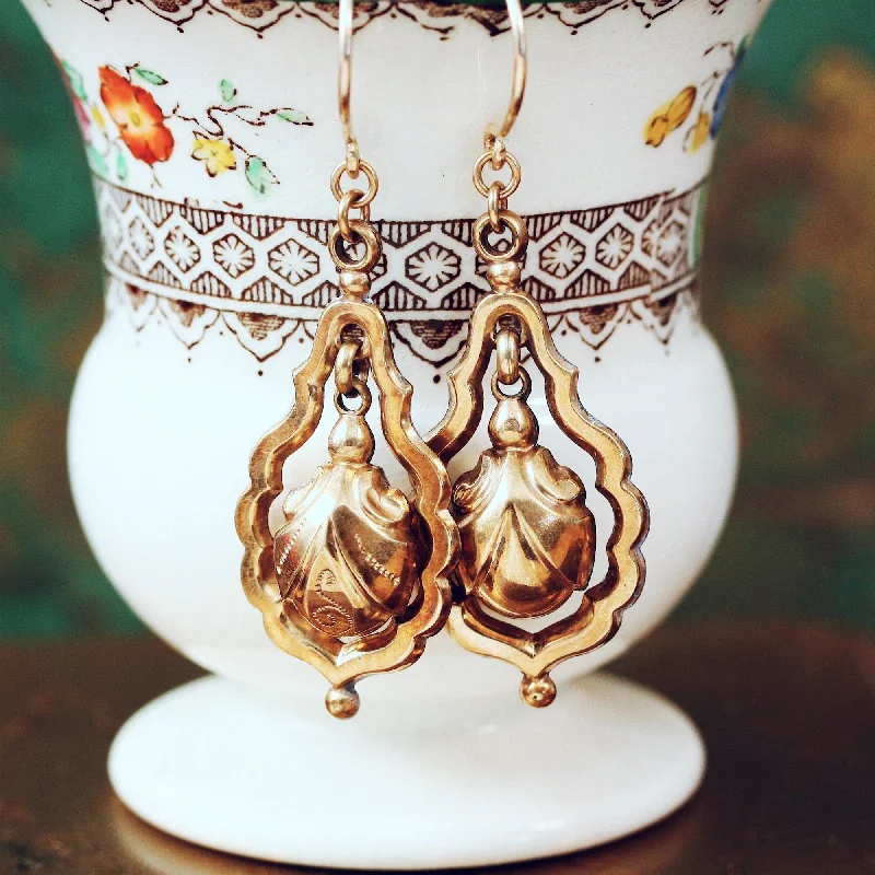 Twisted Drop Earrings for Stylish-Victorian Gold Cased Drop Earrings