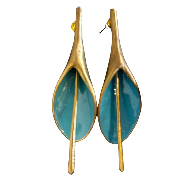 Animal-Print Drop Earrings for Wild-Vintage Teardrop Earrings {Teal}