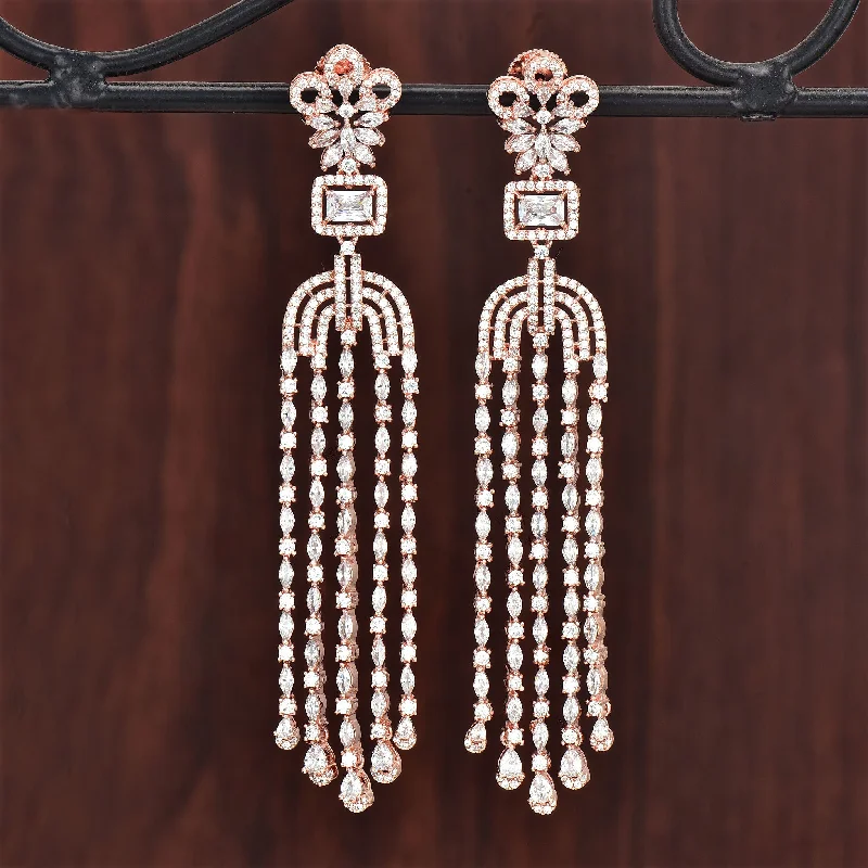 Modern Drop Earrings for Contemporary-Zirconia Dangler Earrings