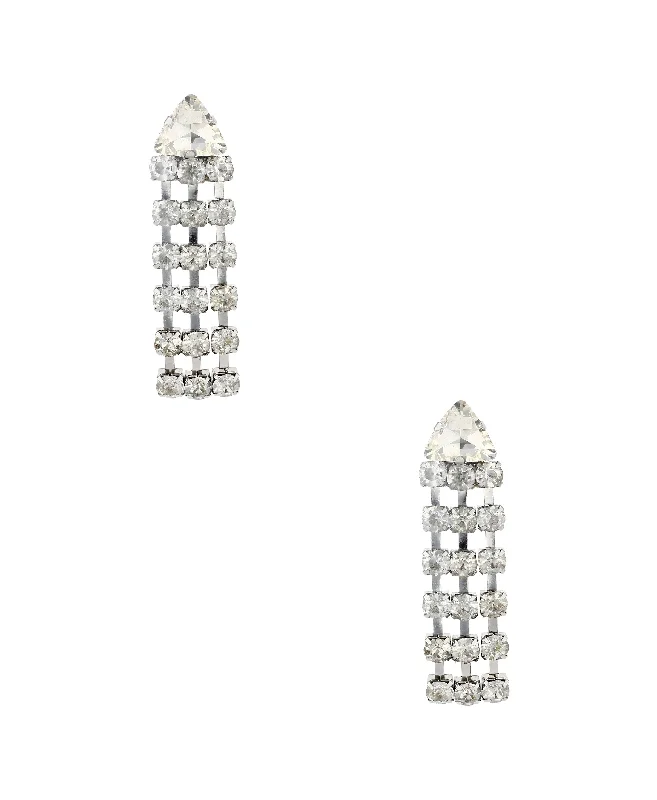 Square Drop Earrings for Modern-Triangle Rhinestone Drop Earrings