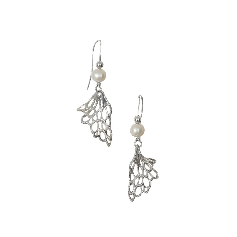 Pearl Drop Earrings for Elegant Look-Gossamer Wave Drop Earrings