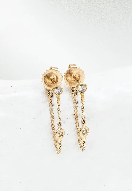 Large Drop Earrings for Statement-JULIA 14K CHAIN DROP EARRINGS