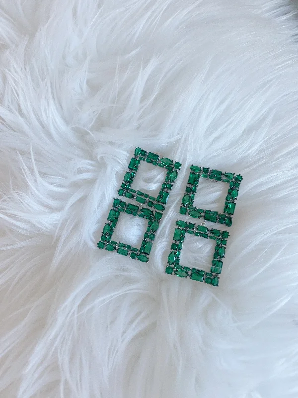 Vintage Drop Earrings for Nostalgic-KAYLA EMERALD GREEN DROP EARRINGS BY NICKHO REY