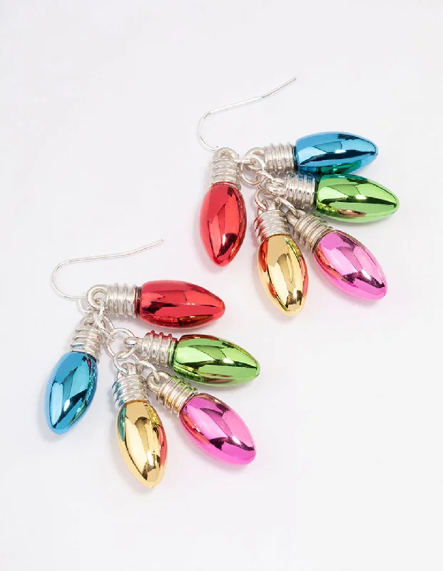 Heavy-Duty Drop Earrings for Durable-Multicoloured Festive Lights Drop Earrings